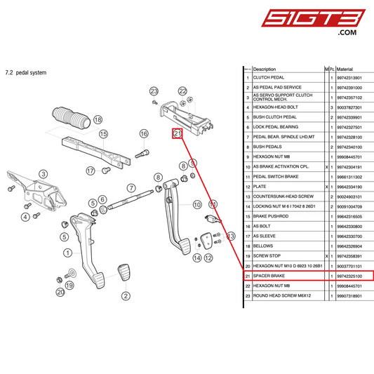 SPACER BRAKE - 99742325100 [PORSCHE 997.2 GT3 Cup]
