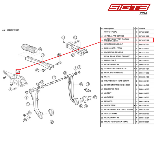 AS SERVO STÜTZKUPPLUNGSSTEUERUNG MECH. - 99742357102 [PORSCHE 997.2 GT3 Cup]