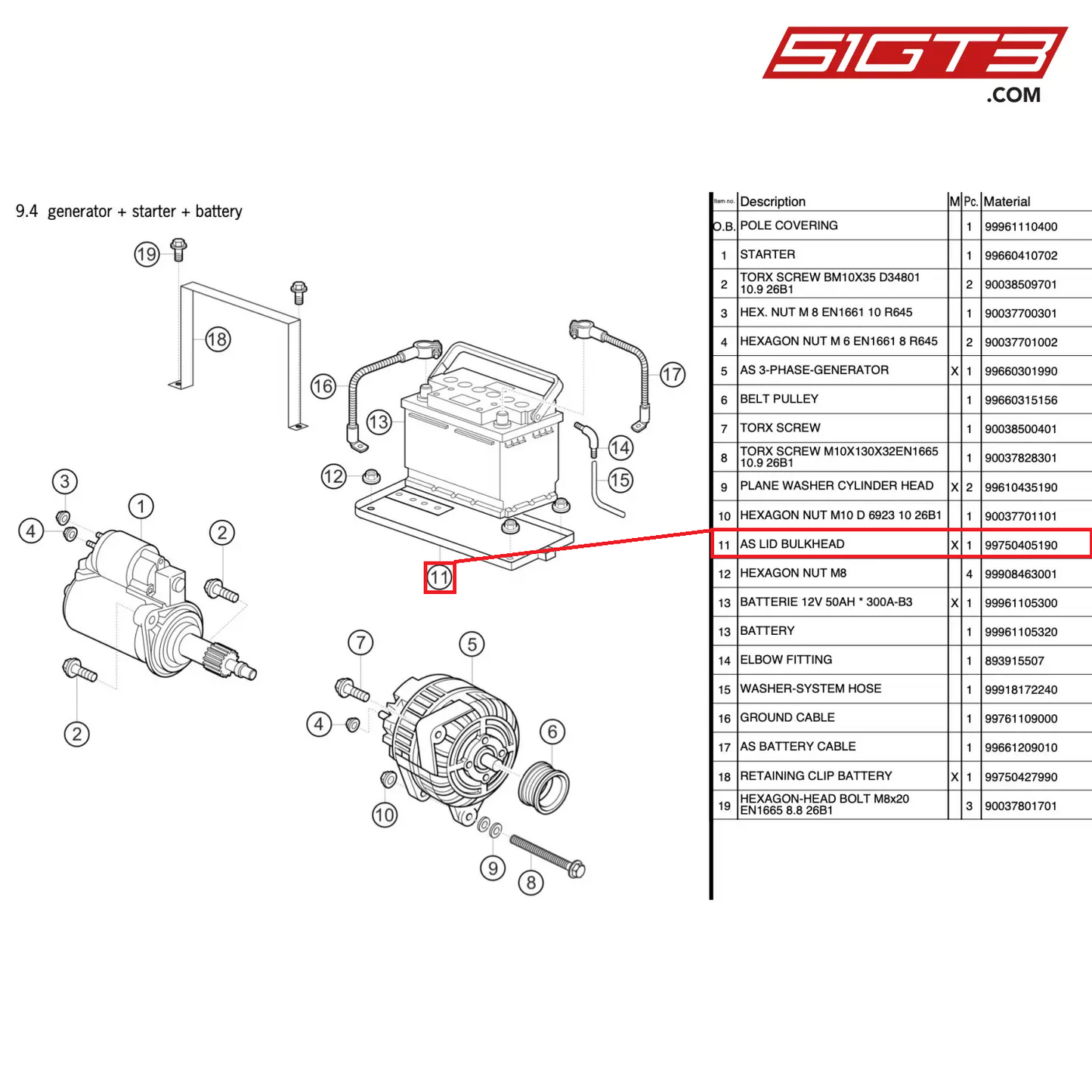 AS LID BULKHEAD - 99750405190 [PORSCHE 997.2 GT3 Cup]