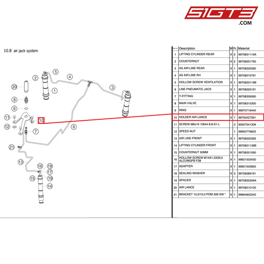 HOLDER AIR LANCE - 99750427391 [PORSCHE 997.2 GT3 Cup]