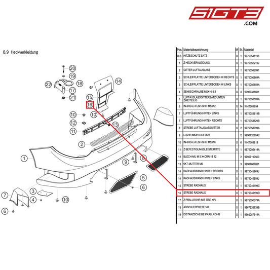 RENFORT DE ROUE - 9975046199D [PORSCHE 997.1 GT3 R]