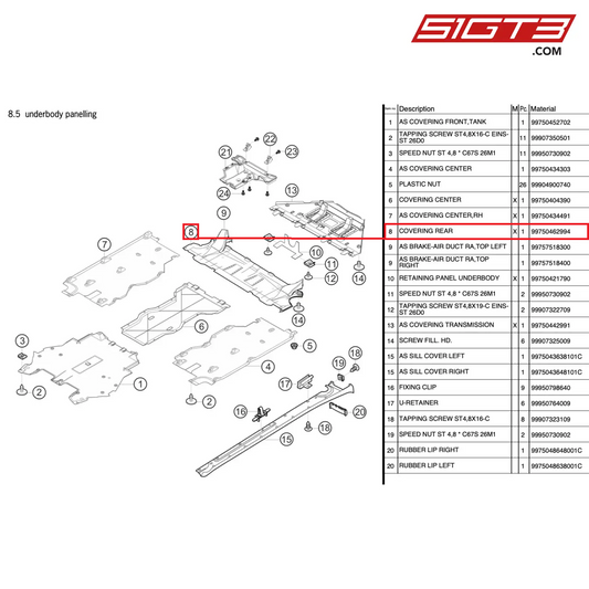 ABDECKUNG HINTEN - 99750462994 [PORSCHE 997.2 GT3 Cup]