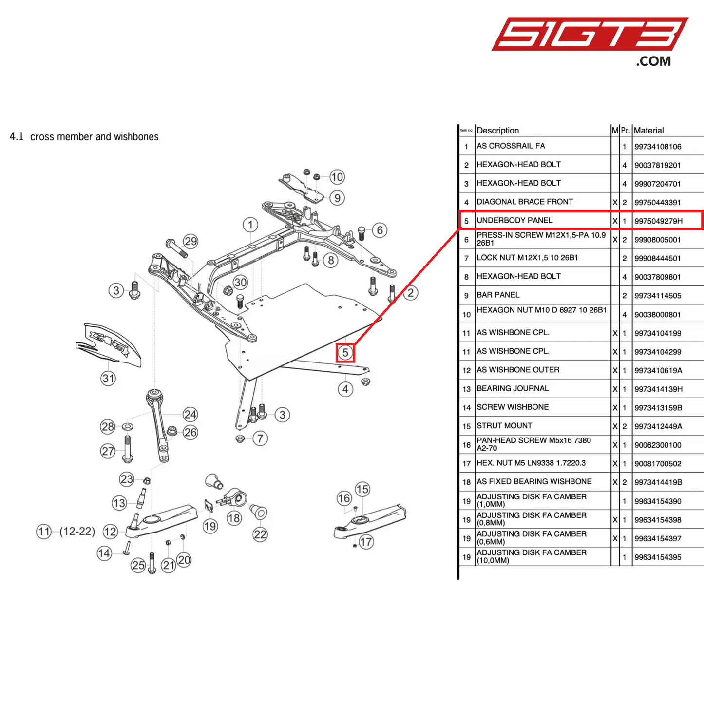 UNDERBODY PANEL - 9975049279H [PORSCHE 997.2 GT3 Cup]