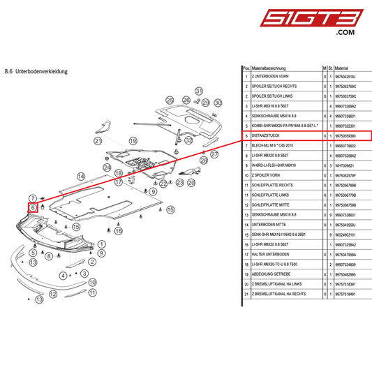 SPACER - 99750559390 [PORSCHE 997.1 GT3 R]