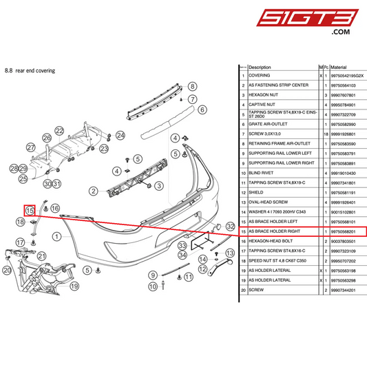 AS BRACE HOLDER RIGHT - 99750568201 [PORSCHE 997.2 GT3 Cup]