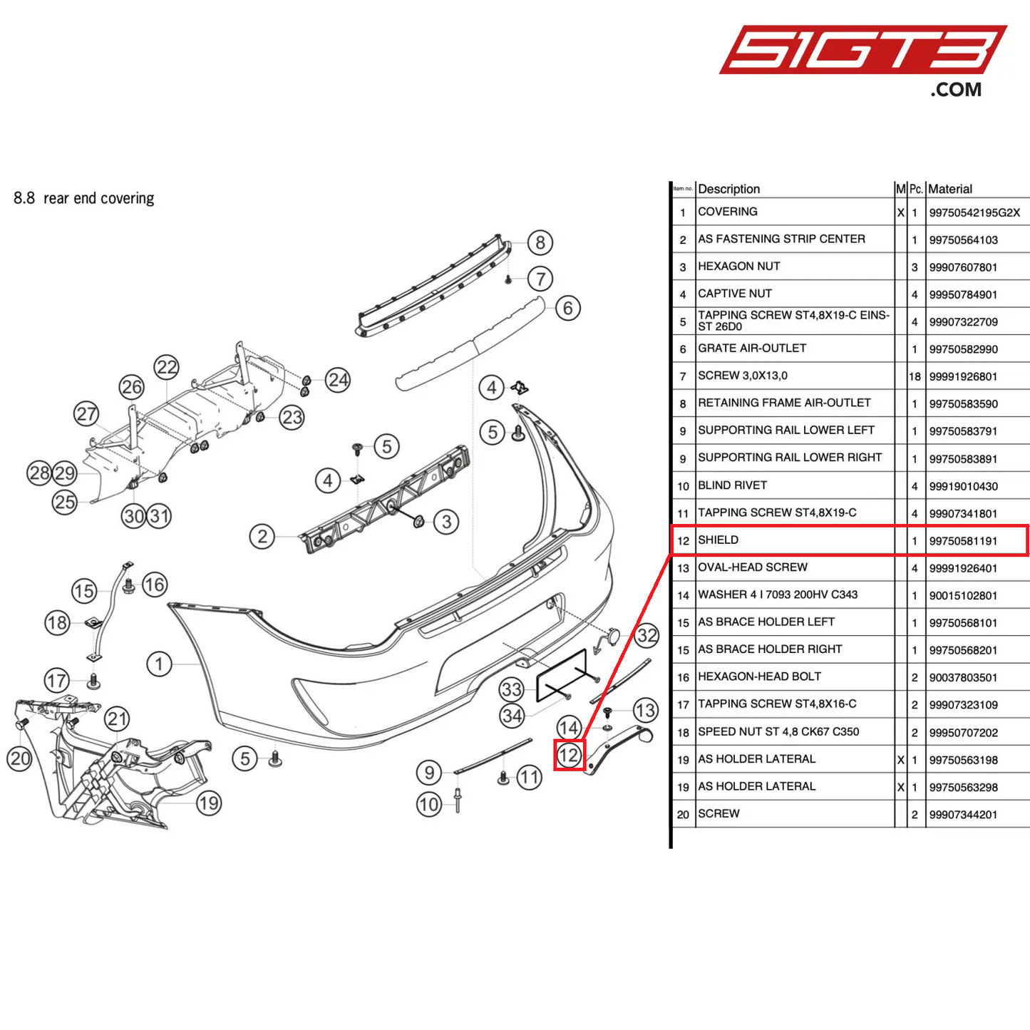 SHIELD - 99750581191 [PORSCHE 997.2 GT3 Cup]