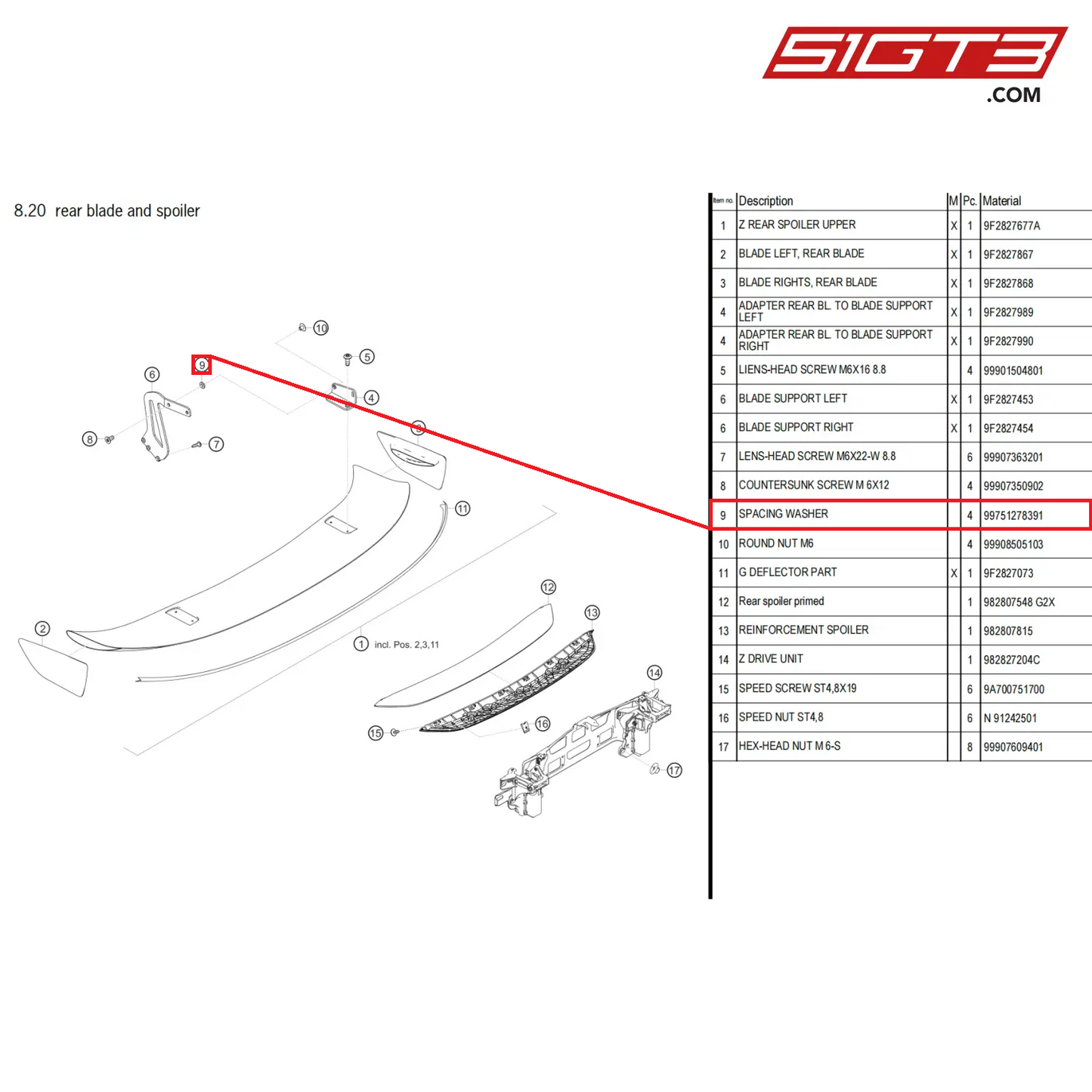 SPACING WASHER - 99751278391 [PORSCHE 718 Cayman GT4 Clubsport]