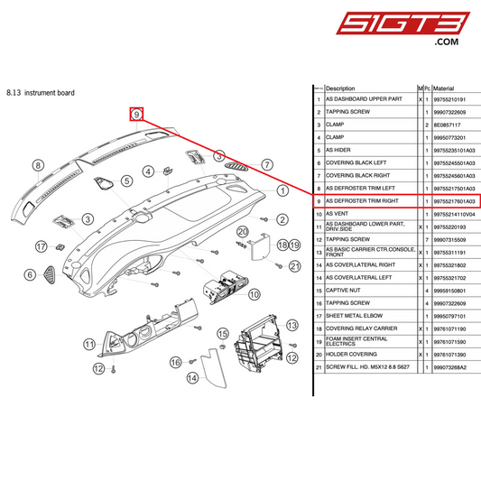 AS ENTEISCHUNG VERKLEIDUNG RECHTS - 99755217601A03 [PORSCHE 997.2 GT3 Cup]