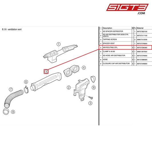 AIR ROUTING CPL. - 99757236390 [PORSCHE 997.2 GT3 Cup]
