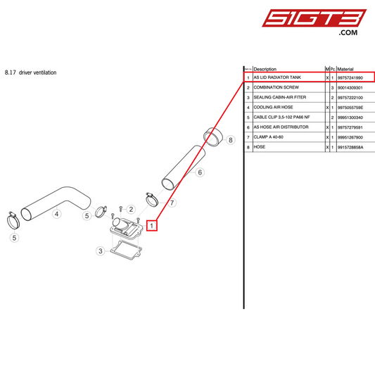 AS LIDS RADIATOR TANK - 99757241990 [PORSCHE 997.2 GT3 Cup]