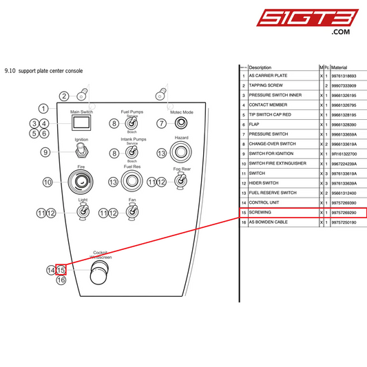 SCREWING - 99757269290 [PORSCHE 997.2 GT3 Cup]