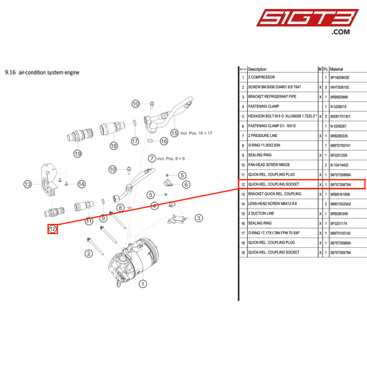 QUICK-REL. COUPLING SOCKET - 9975735879A [PORSCHE 992.1 GT3 R]