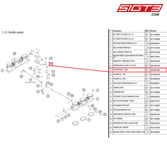 ACTUATOR EL. GAS - 9976053198E [PORSCHE 911 GT3 R Type 991 (GEN 2)]