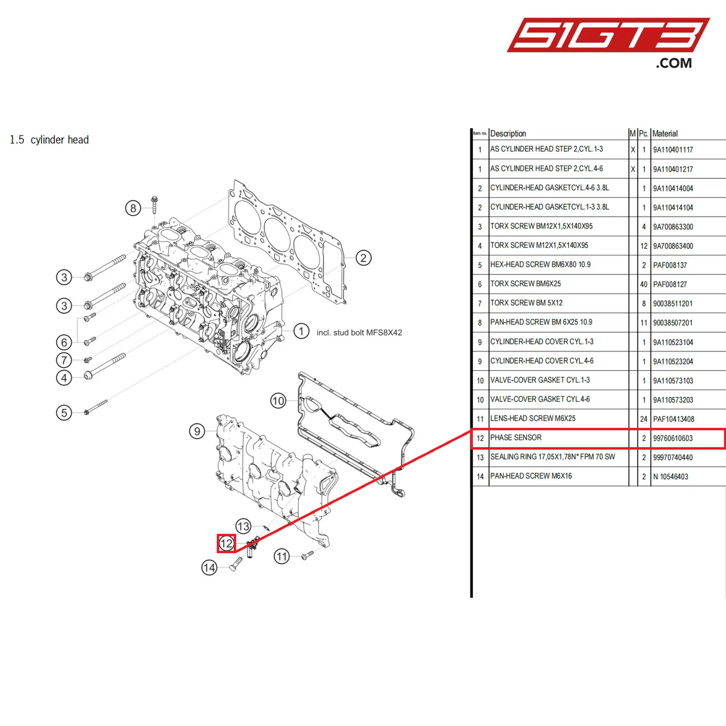 PHASE SENSOR - 99760610603 [PORSCHE 718 Cayman GT4 Clubsport]