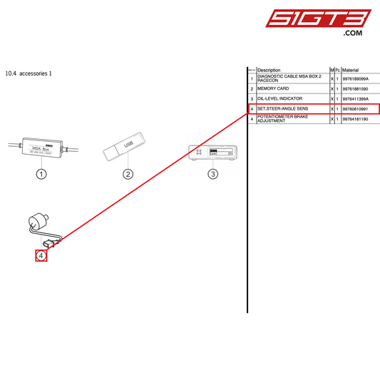 SET,STEER-ANGLE SENS - 99760610991 [PORSCHE 997.2 GT3 Cup]