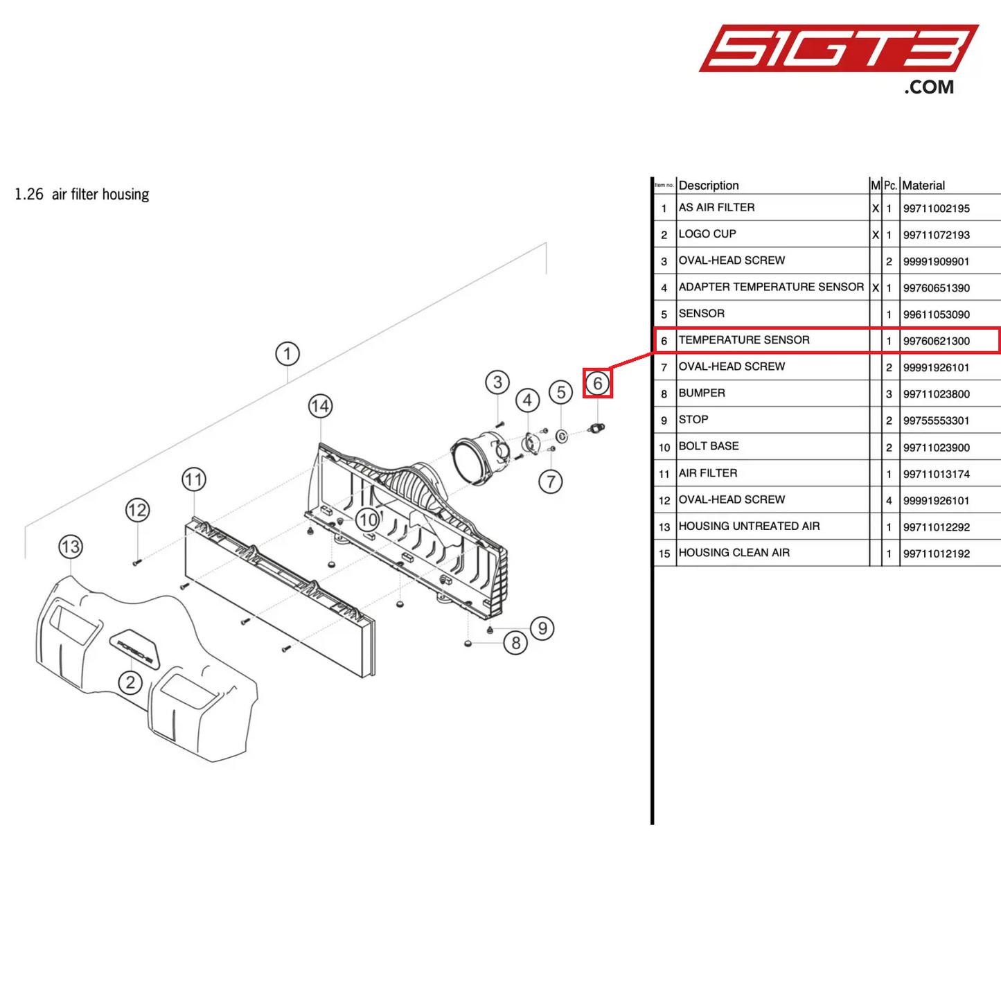 TEMPERATURE SENSOR - 99760621300 [PORSCHE 997.2 GT3 Cup]