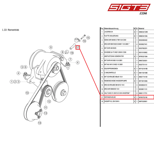 SPACER SLEEVE - 99760752190 [PORSCHE 997.1 GT3 R]