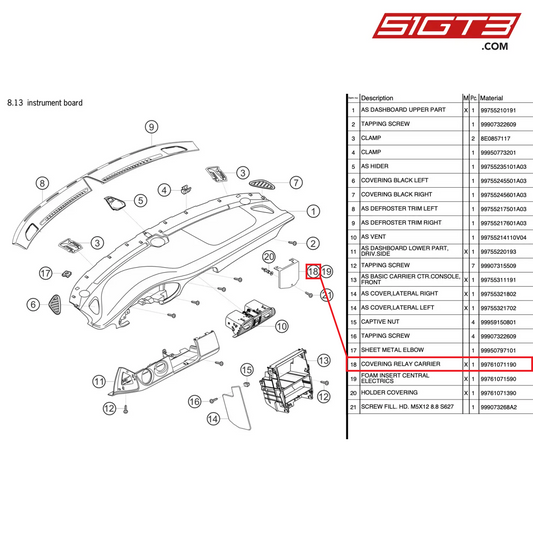 COVERING RELAY CARRIER - 99761071190 [PORSCHE 997.2 GT3 Cup]