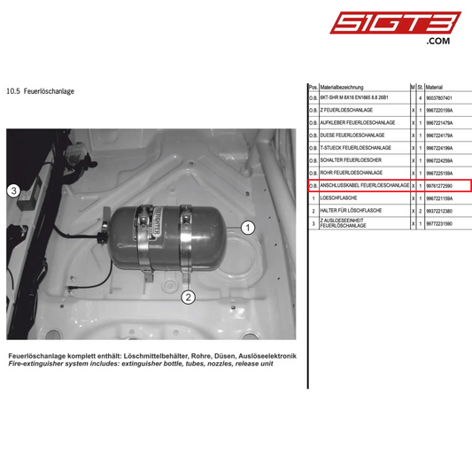 CONNECTING CABLE FIRE-EXTINGUIS.SYST. - 99761272590 [PORSCHE 997.1 GT3 R]