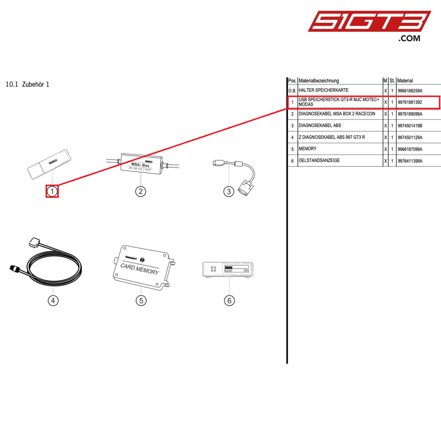 MEMORY CARD - 99761881392 [PORSCHE 997.1 GT3 R]