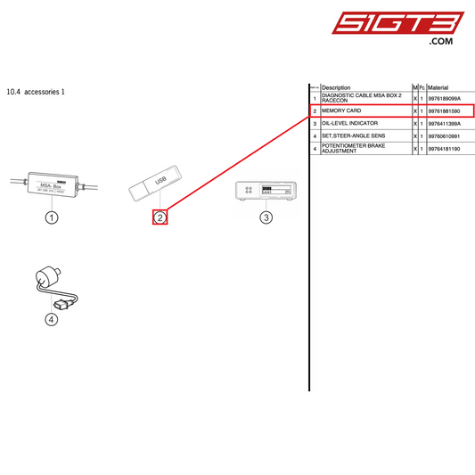 MEMORY CARD - 99761881590 [PORSCHE 997.2 GT3 Cup]