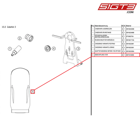 CAR COVER GT3R - 99772105095 [PORSCHE 997.1 GT3 R]