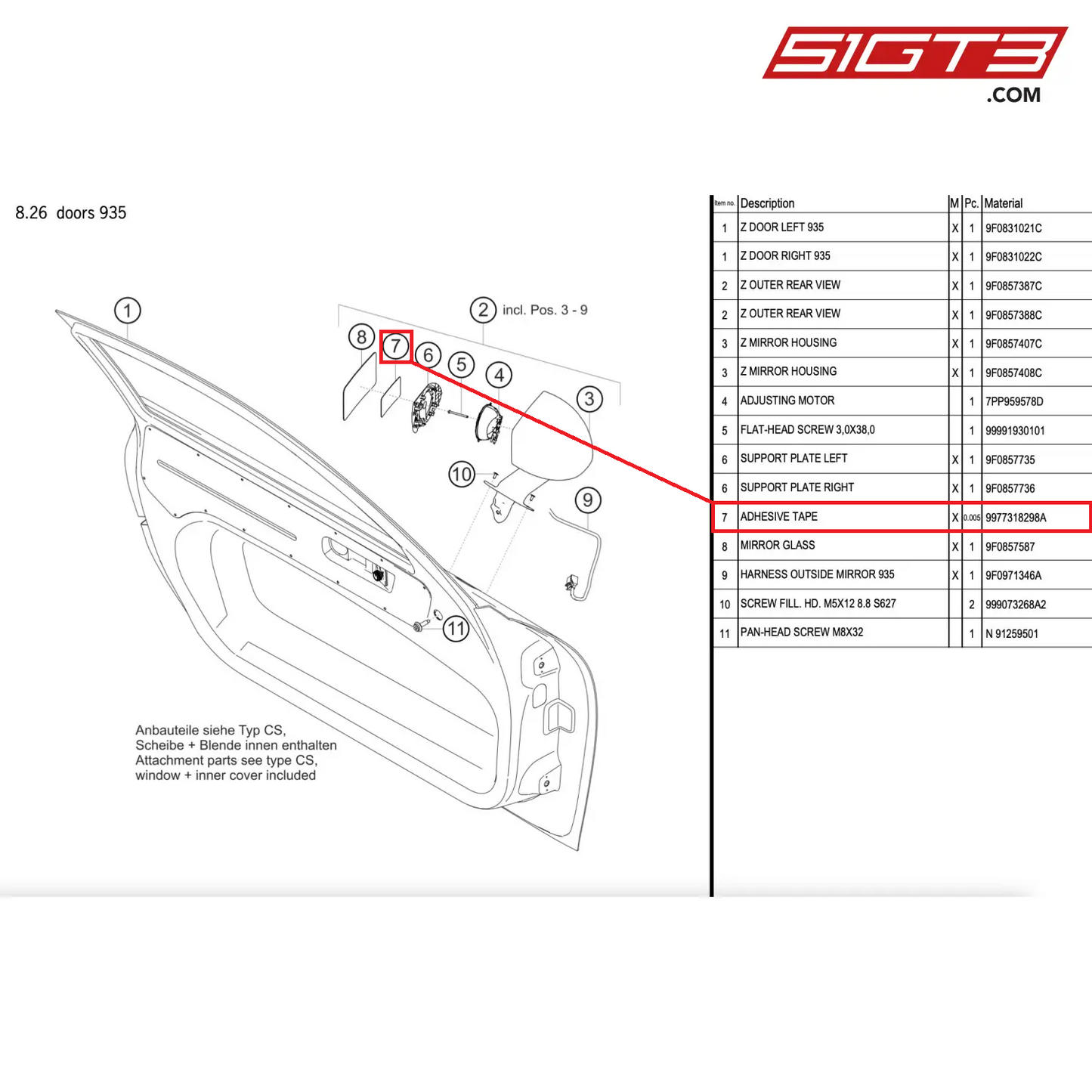 ADHESIVE TAPE - 9977318298A [PORSCHE 911 GT2 RS Clubsport]