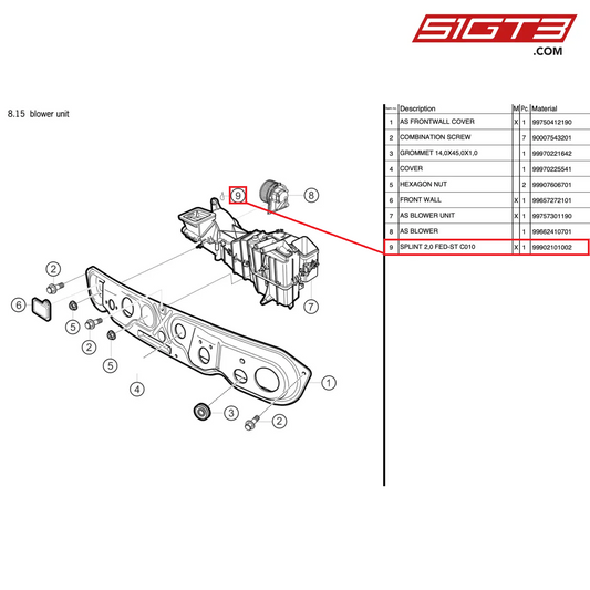 SPLINT 2,0 FED-ST C010 - 99902101002 [PORSCHE 997.2 GT3 Cup]