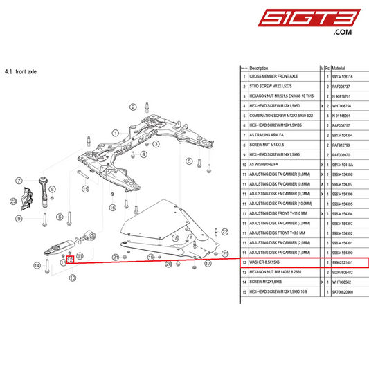 WASHER 8,5X15X6 - 99902521401 [PORSCHE 718 Cayman GT4 RS Clubsport]