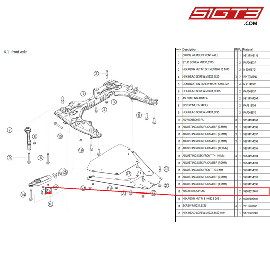 WASHER 8,5X15X6 - 99902521401 [PORSCHE 718 Cayman GT4 Clubsport]