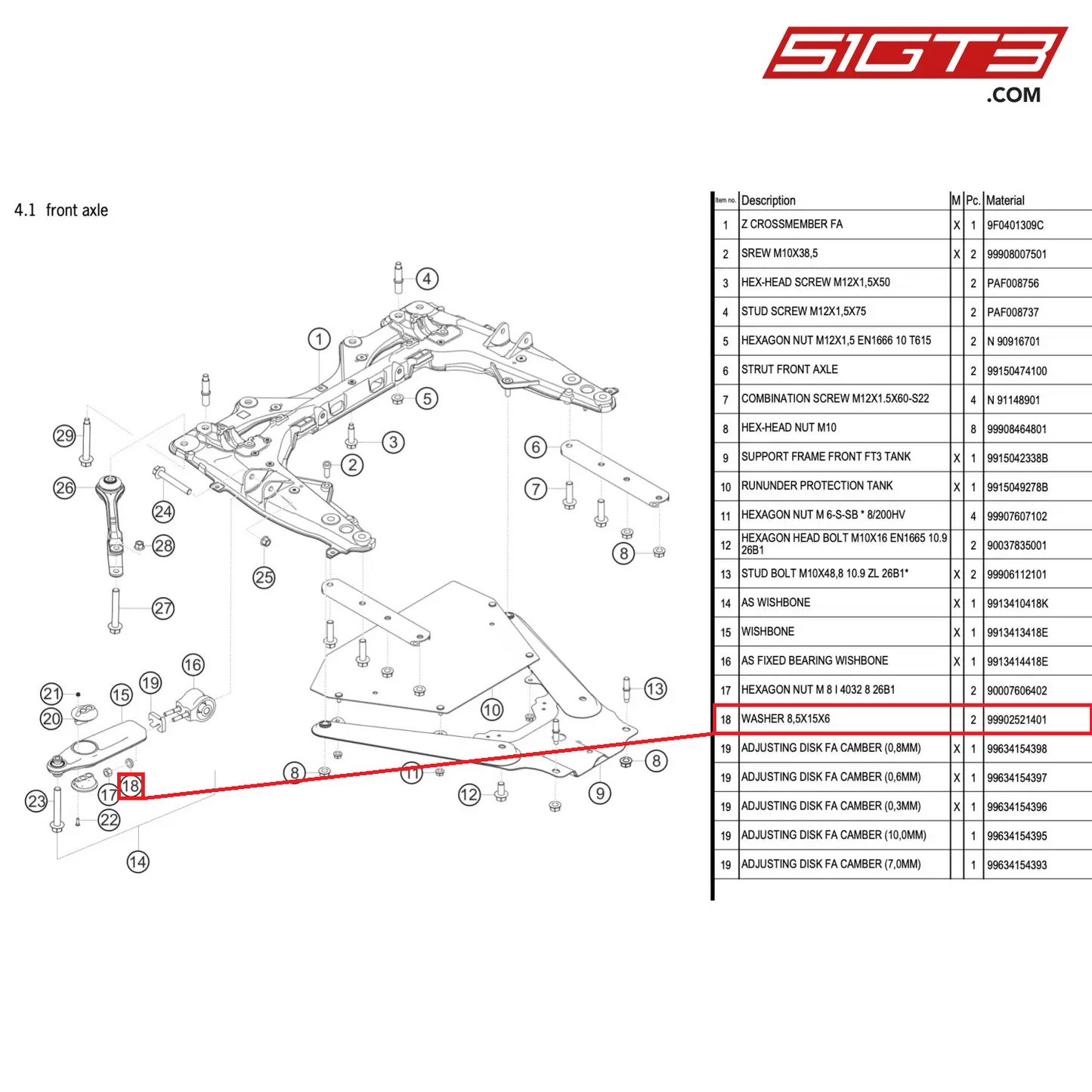 WASHER 8,5X15X6 - 99902521401 [PORSCHE 911 GT2 RS Clubsport]