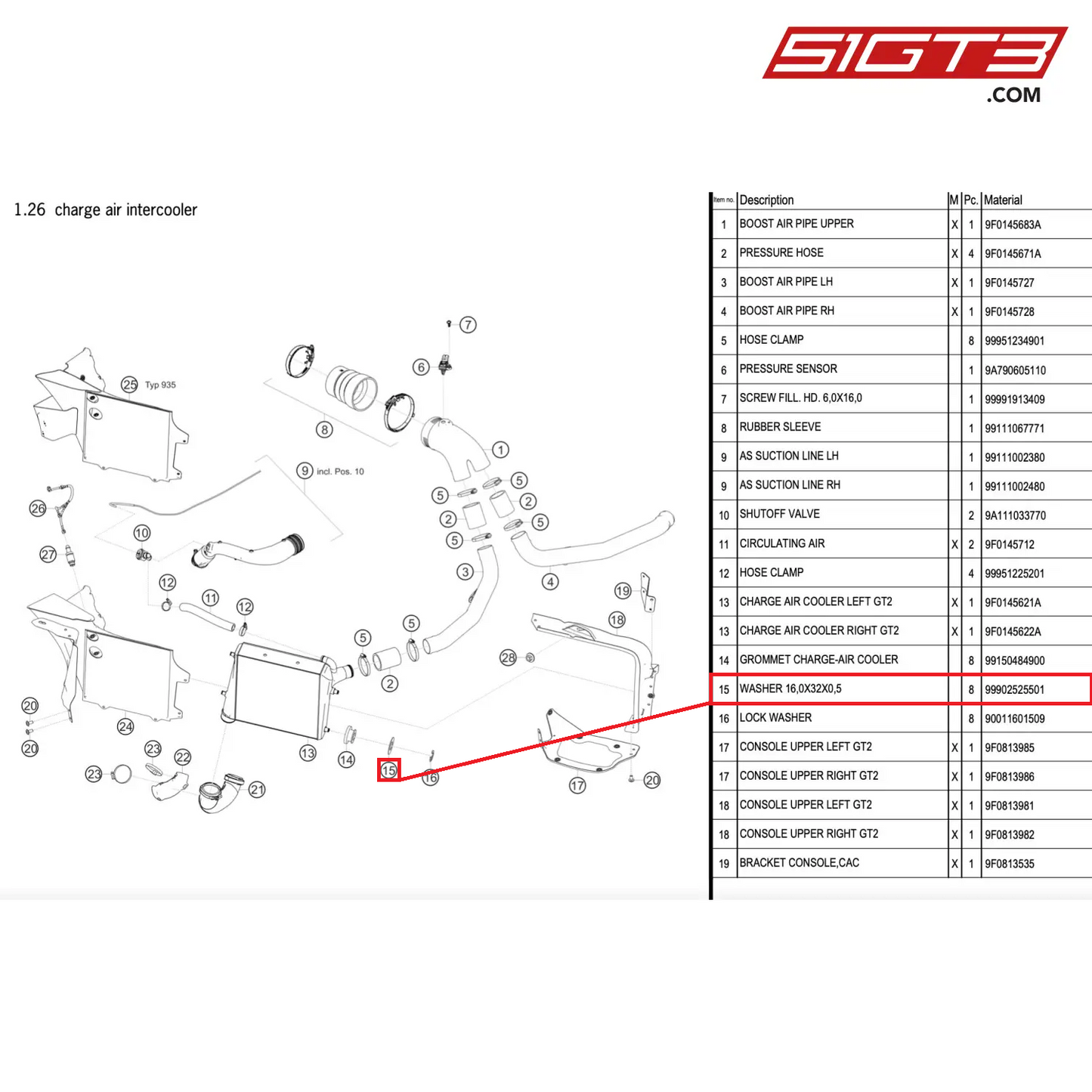 WASHER 16,0X32X0,5 - 99902525501 [PORSCHE 911 GT2 RS Clubsport]