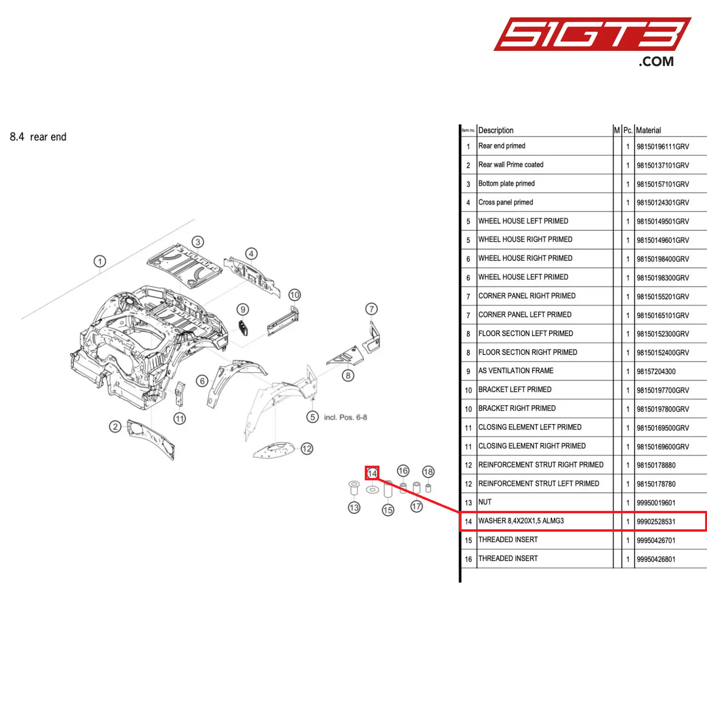 WASHER 8,4X20X1,5 ALMG3 - 99902528531 [PORSCHE 718 Cayman GT4 RS Clubsport]