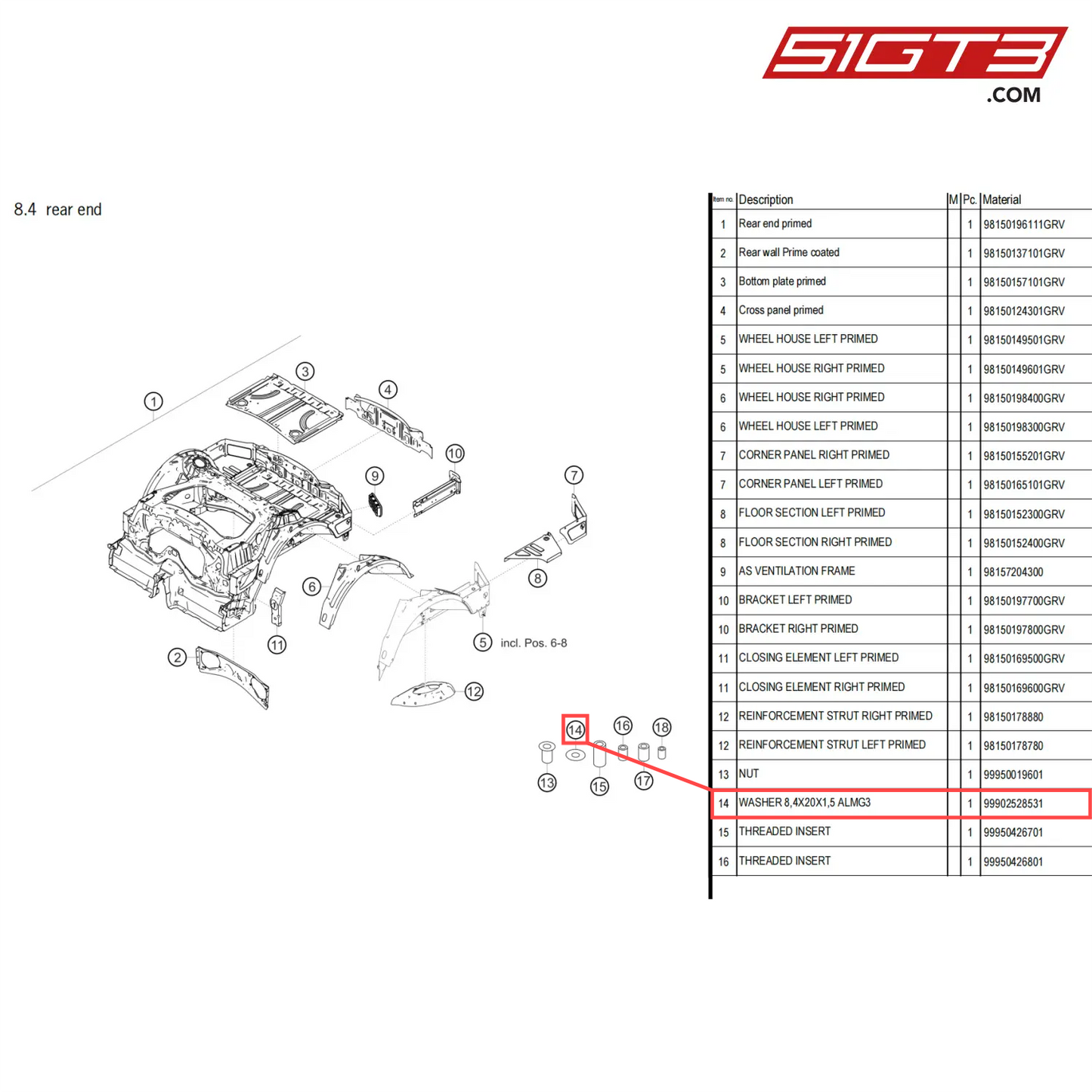 WASHER 8,4X20X1,5 ALMG3 - 99902528531 [PORSCHE 718 Cayman GT4 Clubsport]