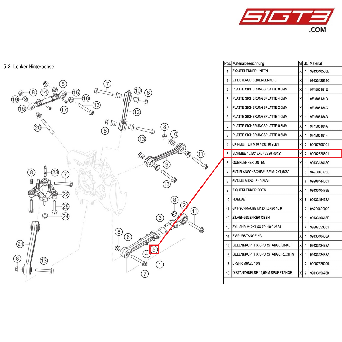 PLATE 10,5X18X6 46S20 R642* - 99902528601 [PORSCHE 991.1 GT3 Cup (2014)]