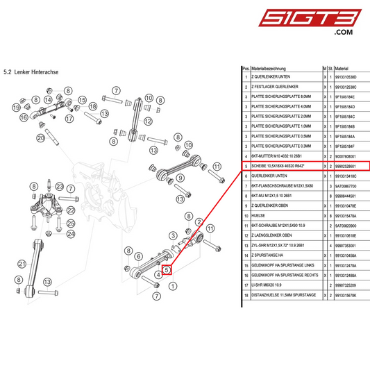 PLATE 10,5X18X6 46S20 R642* - 99902528601 [PORSCHE 991.1 GT3 Cup (2014)]