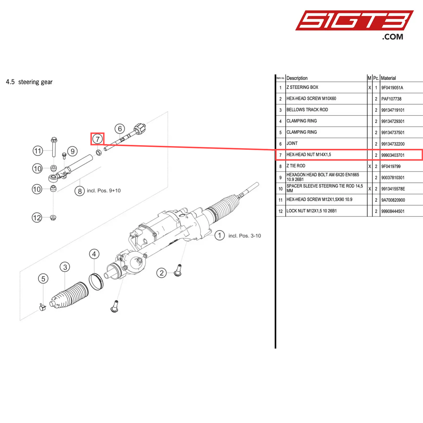 HEX-HEAD NUT M14X1,5 - 99903403701 [PORSCHE 911 GT2 RS Clubsport]