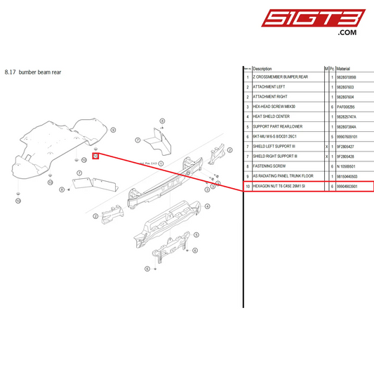 HEXAGON NUT T6 C45E 26M1 SI - 99904903901 [PORSCHE 718 Cayman GT4 Clubsport]