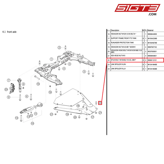 STUD BOLT M10X48,8 10.9 ZL 26B1* - 99906112101 [PORSCHE 718 Cayman GT4 RS Clubsport]