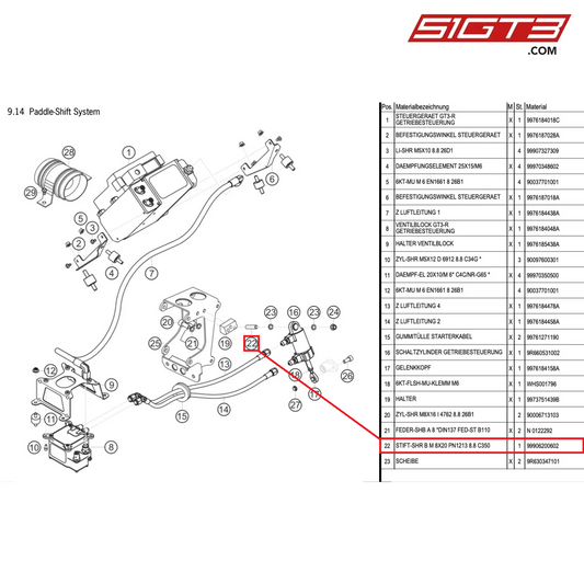 STUD B M 8X20 PN1213 8.8 C350 - 99906200602 [PORSCHE 997.1 GT3 R]