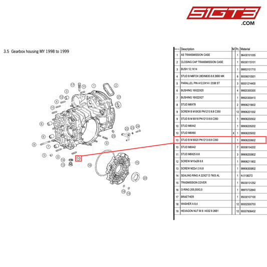 STUD B M 8X20 PN1213 8.8 C350 - 99906200602 [PORSCHE 996 GT3 Cup]