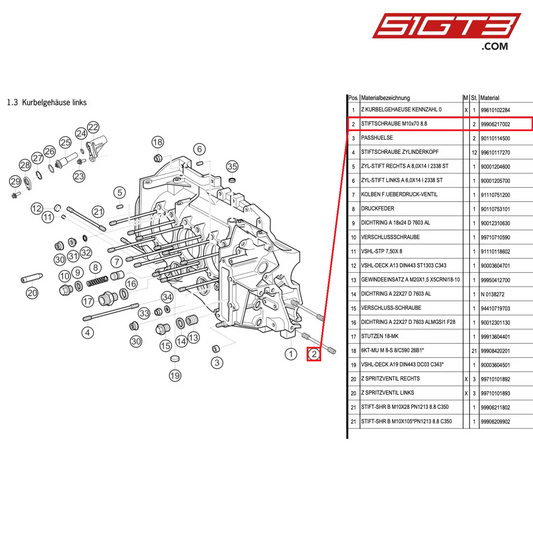 SCREW M10x70 8.8 - 99906217002 [PORSCHE 997.1 GT3 R]