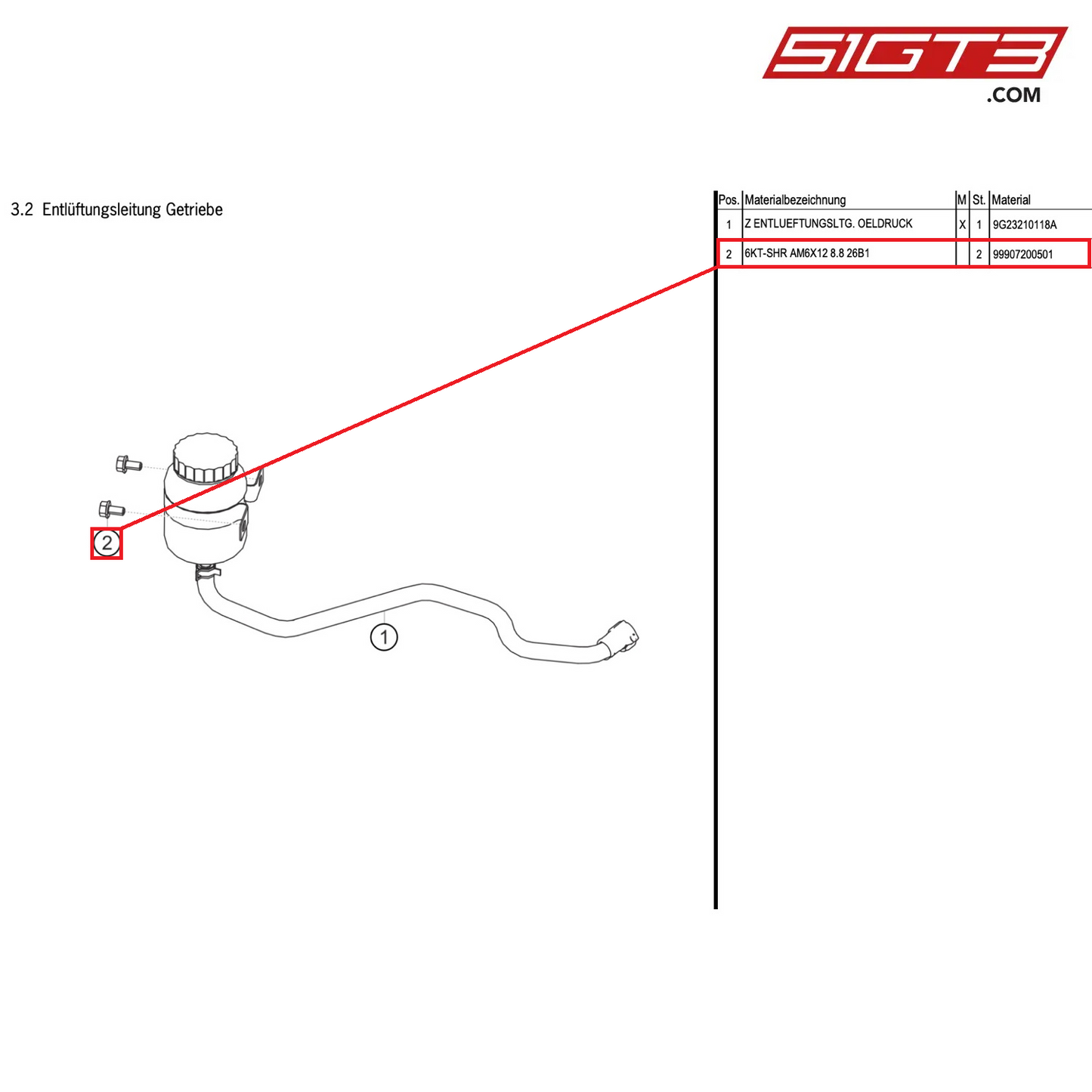 HEX. HEAD SCREW AM6X12 8.8 26B1 - 99907200501 [PORSCHE Cayman 981 GT4 Clubsport]