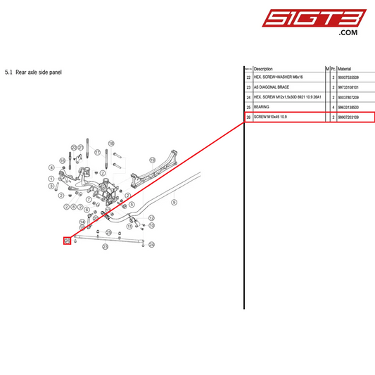 SCREW M10x45 10.9 - 99907203109 [PORSCHE 996 GT3 Cup]