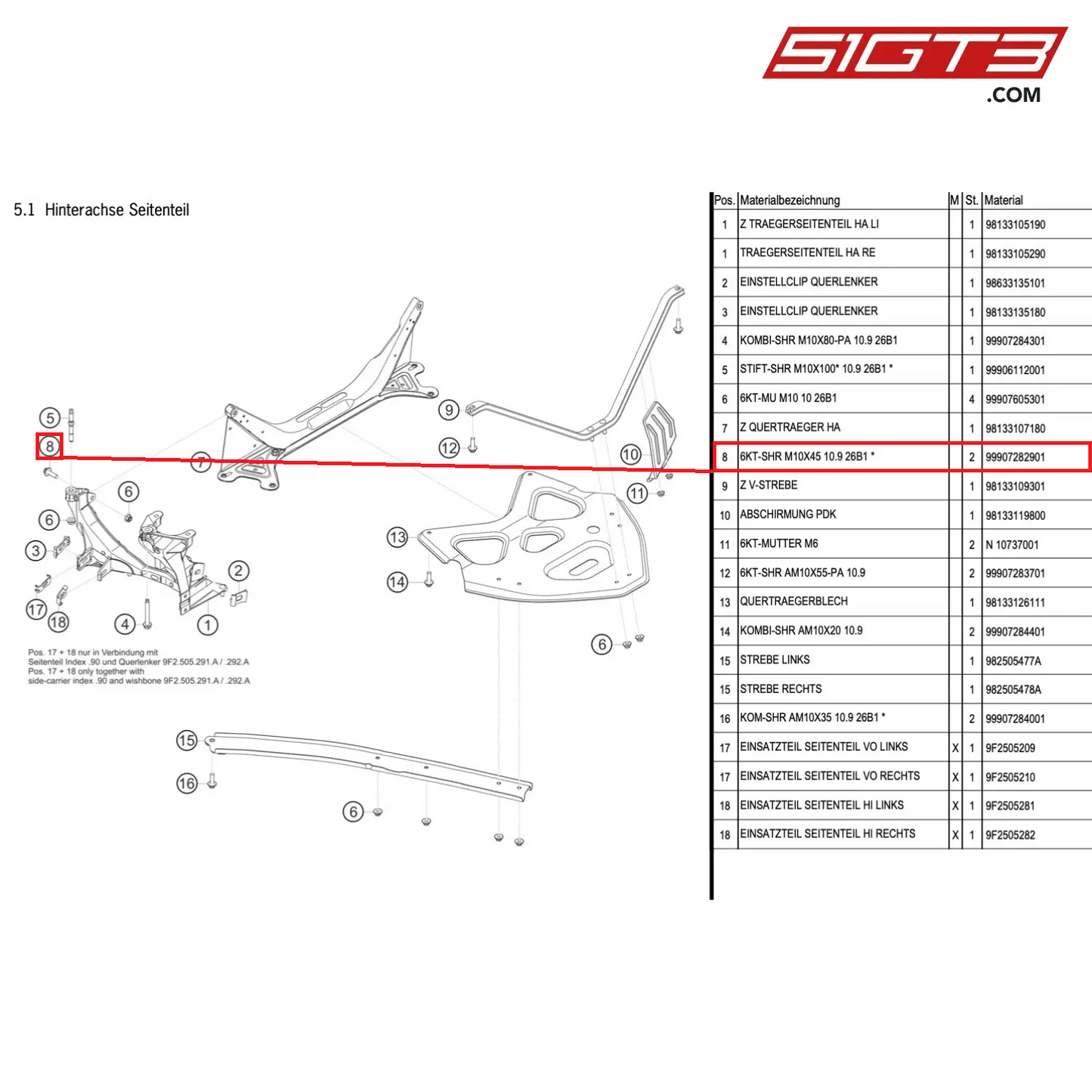 HEXAGON-HEAD BOLT - 99907282901 [PORSCHE Cayman 981 GT4 Clubsport]