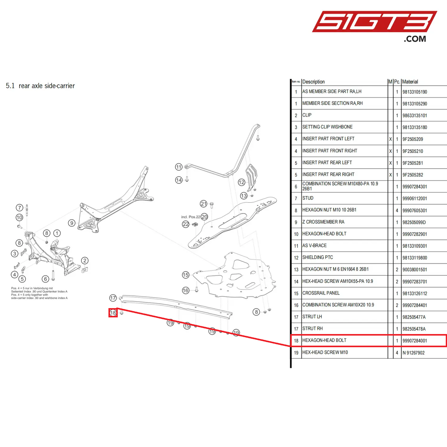 HEXAGON-HEAD BOLT - 99907284001 [PORSCHE 718 Cayman GT4 Clubsport]