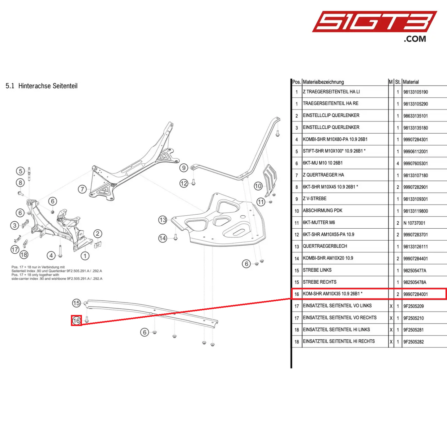 HEXAGON-HEAD BOLT - 99907284001 [PORSCHE Cayman 981 GT4 Clubsport]