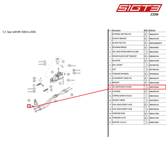 ZYL-SHR M10X20 10.9 26A1 - 99907320909 [PORSCHE 996 GT3 Cup]