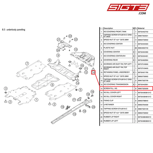SCREW FILL. HD. - 99907325009 [PORSCHE 997.2 GT3 Cup]