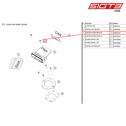 LENS-HEAD SCREW M6X30 8.8 - 999073254A1 [PORSCHE 718 Cayman GT4 Clubsport]